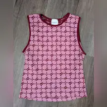 iets Frans Pink and Red Sleeveless Top Sz S