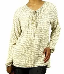 MICHAEL‎ Michael Kors Chiffon Printed Zipper Blouse