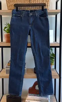 Carhartt Mid-Rise Relaxed Slim Leg Fit Women's Dark Wash Jeans, 6