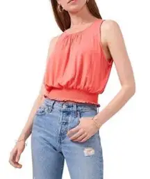 1.State Smocked Hem Cropped Tank Top in Coral Size XS New w/o Tag