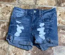 Aeropostale Med Wash Ripped Distress Jean Shorts 2