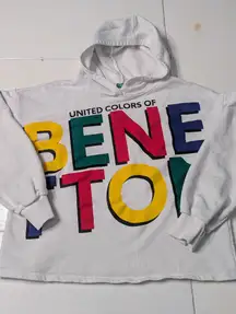 Benetton Colorblock Logo Hoodie (Fits Women’s Small)