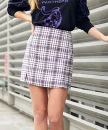 Brandy Melville John Galt ‘Cara’ Purple Plaid One Size Mini Skirt- Size Xs/Small