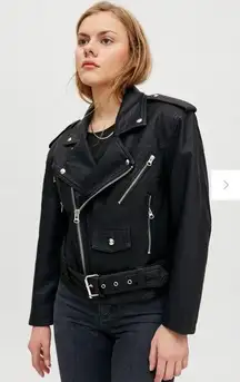 Pistola Blaine ‘80s Faux Leather Black Moto Jacket Full Zip Women’s‎ Size Small