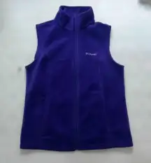 Columbia Women's Purple Fleece Vest Size M Casual Outdoor Zip Up