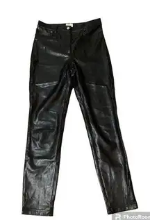 WILFRED FREE Womens Size 4 Black Faux Leather High Rise Slim Fit Legging Pants