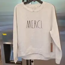 💕RAE DUNN💕 Raglan Merci Graphic Sweatshirt XL