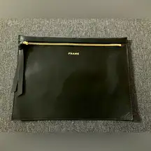 Frame Leather Black LEATHER Clutch Bag Purse