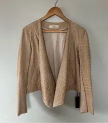 Blank NYC NWT Tan Faux Leather Croc Embossed Wishing Well Jacket Medium