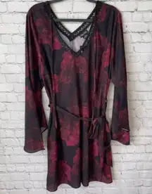 City Chic Crimson Rose Tunic Mini Dress Bell Sleeves Size 14 NWT Black & Red