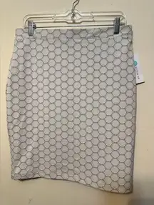 Leota NWT Stitch Fix NWT‎ Ivory Black Dot Luxe Jacquard Pencil Skirt Size PM