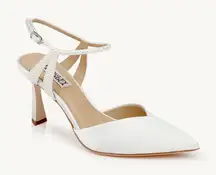 Badgley Mischka Destinee Pointed Toe Satin Pumps Size 7.5 NIB Elegant Bridal