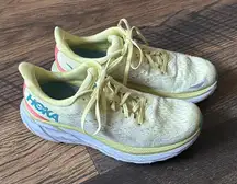 HOKA Women’s Clifton 8 Running Shoe Size 10B Color Yellow Pear / Sweet Corn