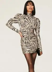 Bardot Tiger Print Mini Dress Size 4 NWT