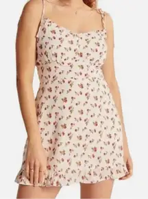 Abercrombie Cherry Adjustable Tank Top White Mini Dress Tie Strap Tank Sundress