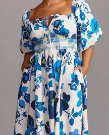 Anthropologie Plenty by Tracy Reese Off-The-Shoulder Puff-Sleeve Smocked Dress