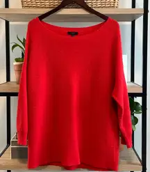 J. Crew Bright Orange Red Wool Blend Dolman Sleeve Sweater Style #E1382, XL