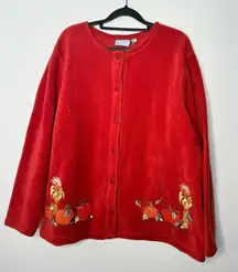 Croft & barrow fall fleece button up cardigan size 1X