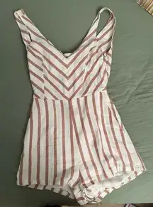 Pink and White Striped Round