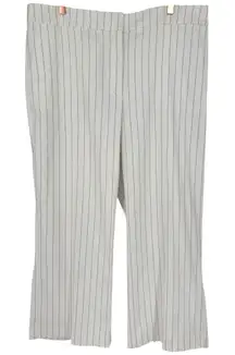 NWT Ann Taylor Women's Slim Wide Leg Pants White Pinstripe Size 16 Career Work