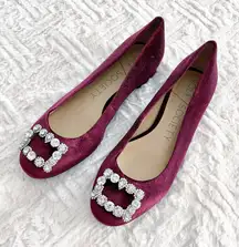 Sole Society Pamella Velvet Ballet Flats with Rhinestones