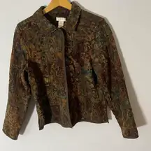 Christopher & Banks Multicolor Tapestry Button Up Jacket