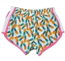 Tyler’s Women’s S White Yellow Pink Pineapple Print Performance Running Shorts