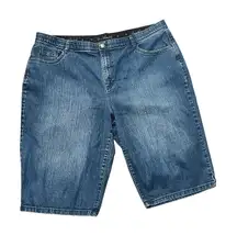 Gloria Vanderbilt Women's Shorts Blue 24W Stretch Denim 12" Inseam