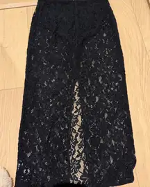 Reformation Black Lace Pencil Skirt