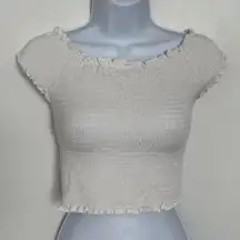 Brandy Melville Cotton White off the Shoulder Crop Top - OS