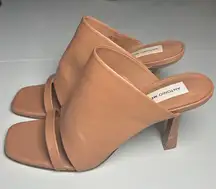Antonio Melani Shoes Women's Size 8.5 BYNX Leather Heels Sandals Dressy Mules