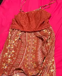 No Boundaries Rust Lace Dress