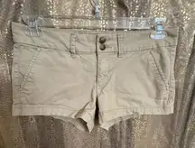 Y2K 2000s American Eagle Outfitters Low Rise Shortie Khaki Shorts Size 6