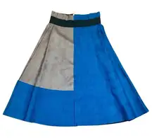New! NWT Tao Wei Mi Meng Color Block Patchwork Skirt Large
