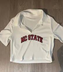 NCSU White Crop Top