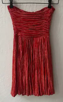 Plenty Tracy Reese Strapless Bubble Tomato Buttermilk Striped Dress Size P