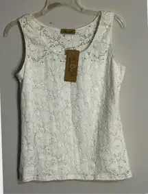 🏷️🤍NWT Peck & Peck Lace Sleeveless Top Size S