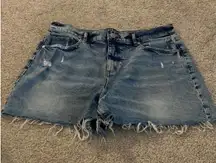 LOFT‎ Denim Shorts Womens 10/30 Distressed Raw Hem Light Wash