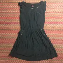 Forever 21 STUDDED TRIM BLACK TANK MINI DRESS