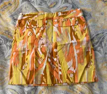 J. CREW Abstract Paint Splash Above Knee Thick Classic Skirt Wm's 0