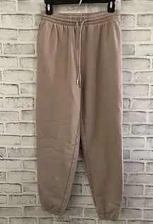Women’s H & M DIVIDED tan cotton blend sweatpant joggers Small