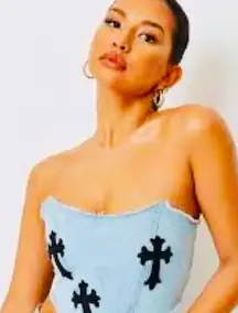 Sale! NEW! Crossed Patched Bandana Crop Top!