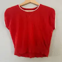 BDG Red Linen Blend Crop Top Urban Outfitters Casual Small