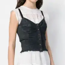 See by Chloe Denim Button Front Corset Top size 44 (XL)