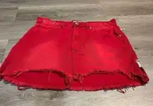 ONE x ONE TEASPOON Vanguard Mid Waist Relaxed Fit Demin Skirt Red Envy Sz 27