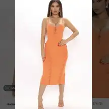 Hudson Bestie Lace Up Midi Dress, Orange, XS