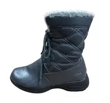 Totes Women's Size 6 Faux Fur Quilted Winter Snow Boots Lace Up Zipper Lined