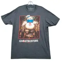 GHOSTBUSTERS Short Sleeve Stay-Puft Marshmallow Man Tee in Gray, Size Large