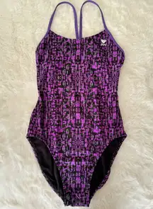 TYR Durafast Elite Petra Cutoutfit One Piece Swimsuit - Geometric Purple(Size36)