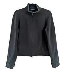 Giorgio Armani Women's Black Jacket Large L Made in Italy Bomber Coat